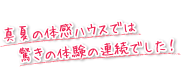 真夏の体感ハウスでは驚きの体験の連続でした！