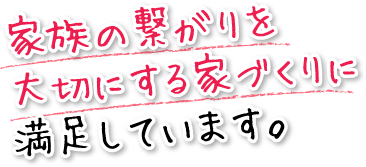 家族の繋がりを大切にする家づくりに満足しています。