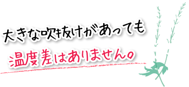 大きな吹抜けがあっても温度差はありません。